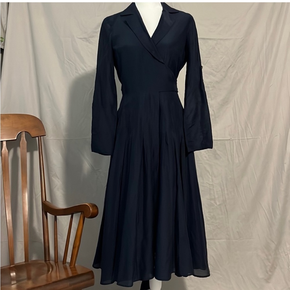 Jones New York navy silk dress
